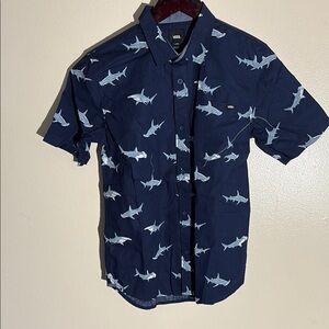 Vans Navy Shark Print Men's Shirt